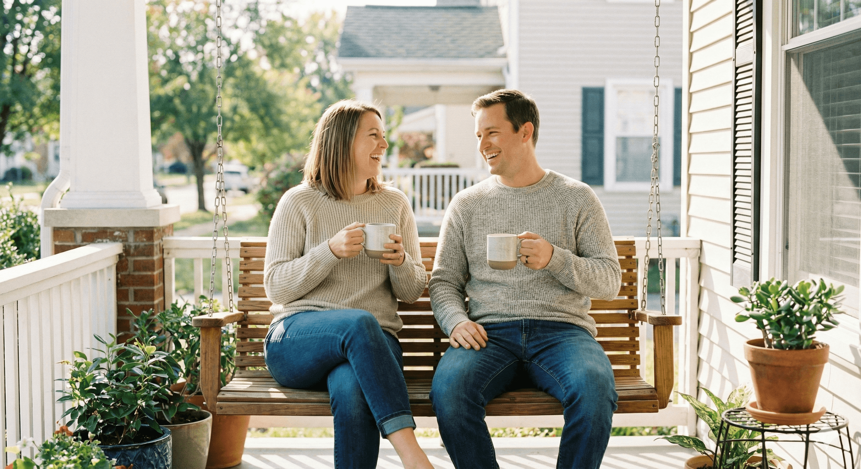 Happy homeowners with Frendly